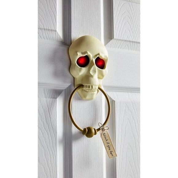Mud‎ Pie Animated Skull Light Up Doorbell Halloween Haunted House Decor Prop - Picture 1 of 5